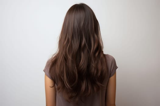 Caucasian Woman with Long Hair, Fashion Model with Styling and Care, Portrait of Attractive Lady in Studio