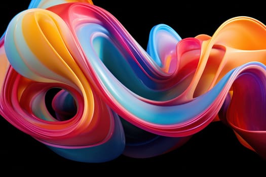 Abstract Wave Design: A Colorful and Vibrant Illustration of Modern Art Movement on a Bright Wallpaper with Flowing Swirls and Wavy Lines