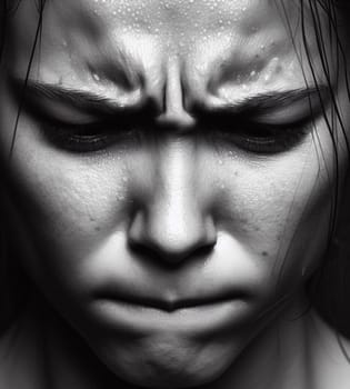 digital illustration unrecognizable human portrait depict deep emotion, distraught, mental illness art ai generated