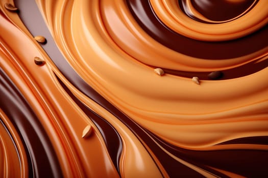 Background of mixed textures of chocolate and caramel.