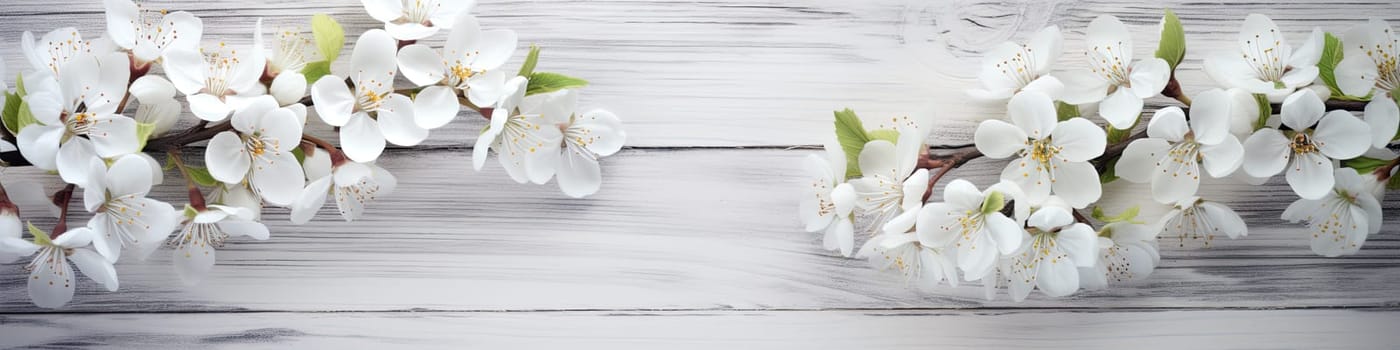 Spring background with a white blossoms, flooring concept