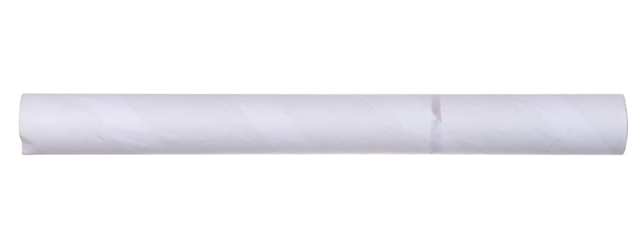 Paper towel tube on white isolated background