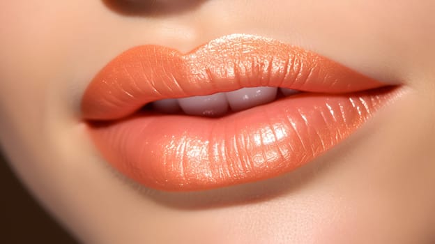 beautiful female lips closeup, generative ai. High quality photo