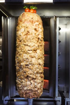 rotating traditional gyros meat ,