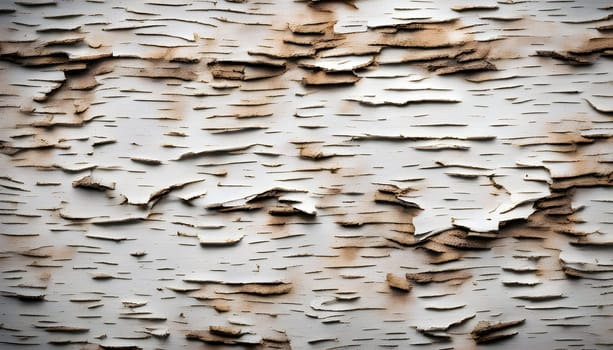 Close-up Texture of Peeling White Paint on Wooden Surface Created by artificial intelligence