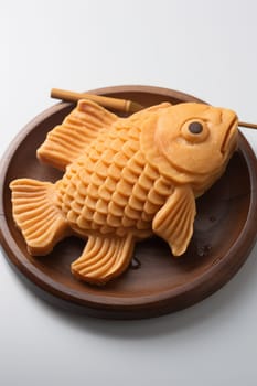 Taiyaki with traditional Japanese red bean paste. ai generated