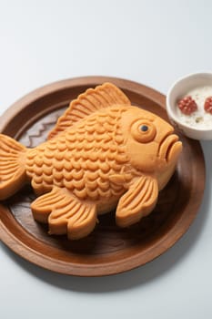 Taiyaki with traditional Japanese red bean paste. ai generated