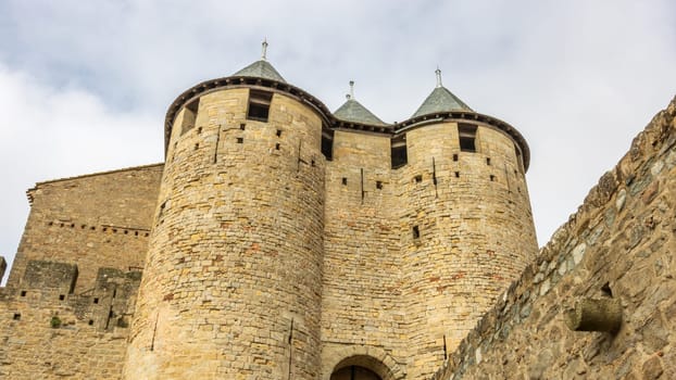 Castle of Carcassonne in France. Impressive medieval fortress