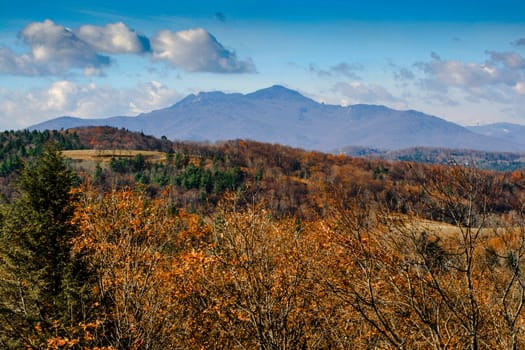 View of Grandfather Mountain in Autumn, North Carolina