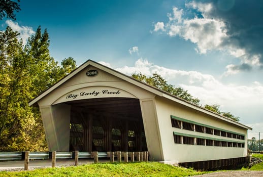 View of the Big Darby Creek Covered Bridge, Union County, Ohio