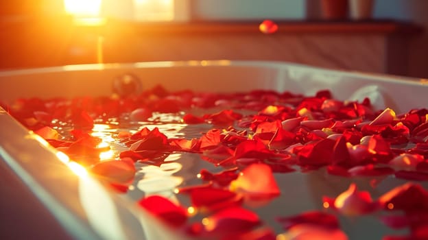 rose petals in the bath. Selective focus. nature.