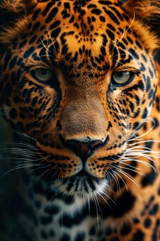 portrait of a leopard in nature. Selective focus. animal.