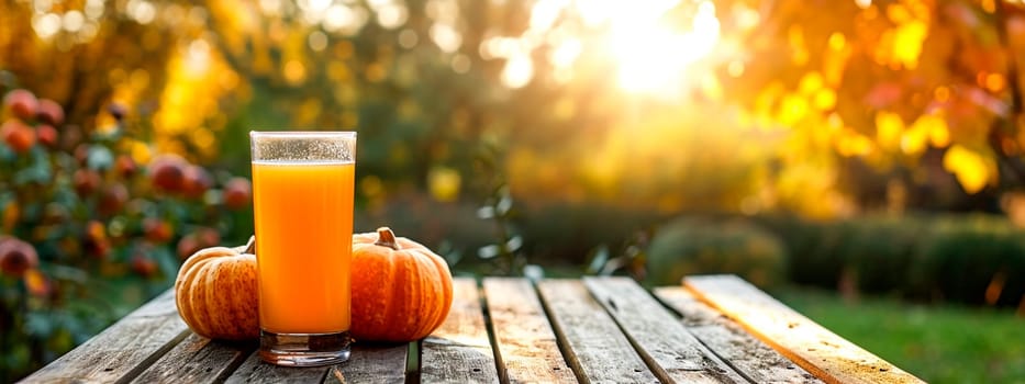 pumpkin juice in a glass. Selective focus. nature.