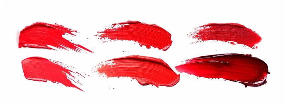 Lipstick strokes isolate on a white background. Selective focus. cosmetic.