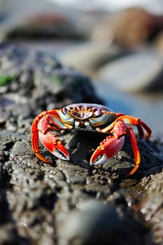 crab on the seashore. Selective focus. food.