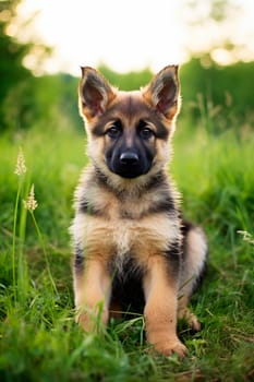 puppy in a field in nature. Selective focus. animal.