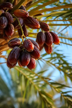 ripe Arabic dates. Selective focus food