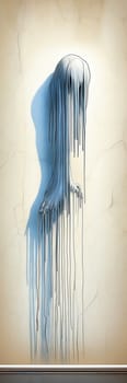 Surreal figure melting on the wall. AI generated