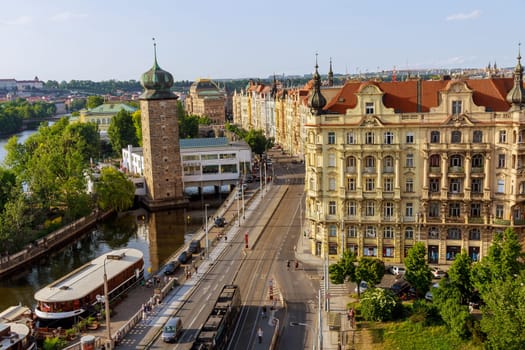 22 May 2022 Prague, Czech Republic. Blend of old and new architecture in Prague creates a charming and enchanting ambiance throughout city.