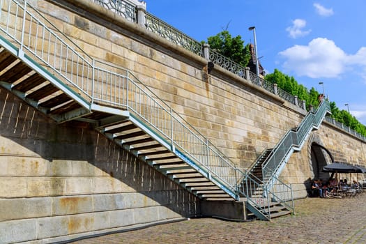 22 May 2022 Prague, Czech Republic. Stairs were adorned with intricate carvings, showcasing the craftsmanship of the past.