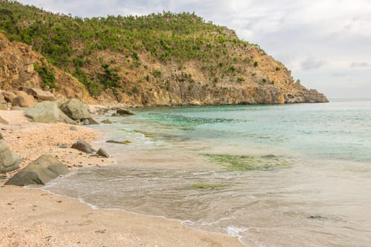 Peaceful beach in Saint Barthélemy (St. Barts, St. Barth) Caribbean