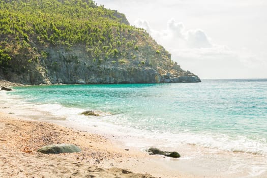 Peaceful beach in Saint Barthélemy (St. Barts, St. Barth) Caribbean