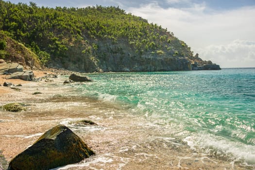 Peaceful beach in Saint Barthélemy (St. Barts, St. Barth) Caribbean