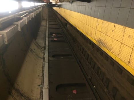 New York City Subway Train Station View of Tracks. High quality photo