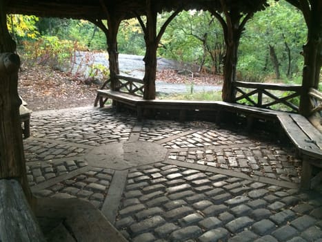 Pagoda at Central Park in New York City . High quality photo