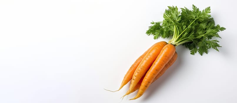 Bunch of carrots on a white background, ripe vegetables, a healthy eating concept, Generative AI