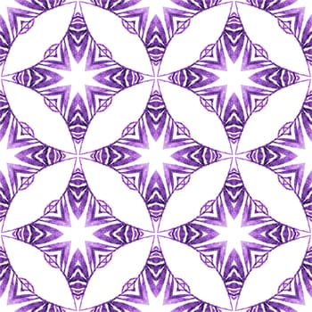Summer exotic seamless border. Purple amazing boho chic summer design. Exotic seamless pattern. Textile ready astonishing print, swimwear fabric, wallpaper, wrapping.