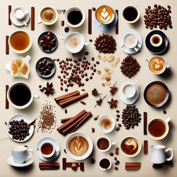 A Medley of Various Types of Coffee Drinks