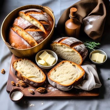 Bread Symphony: Whole and Sliced Varieties Orchestrating a Culinary Masterpiece