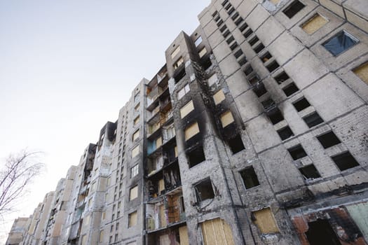 An residential building shelled by the Russian army. Kyiv, Ukraine. - 3 January, 2024
