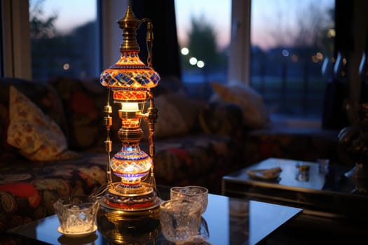 shisha water pipes or hookah in egypt. ai generated