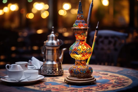 shisha water pipes or hookah in egypt. ai generated