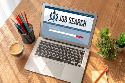 Online job search on modish website for worker to search for job opportunities on the recruitment internet network