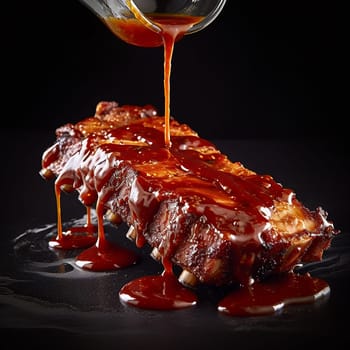 Succulent ribs glazed with a rich, sticky barbecue sauce.