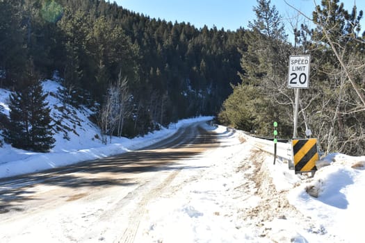 Dirt Road, Winter in Sunshine Canyon, Colorado. High quality photo