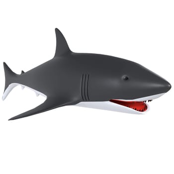 Shark isolated on white background. High quality 3d illustration