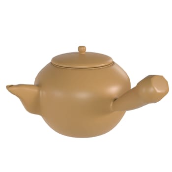 Clay Teapot isolated on white background. High quality 3d illustration