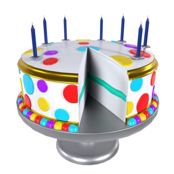 Birthday Cake isolated on white background. High quality 3d illustration