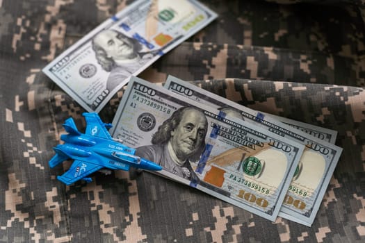 model military fighters and dollars. High quality photo