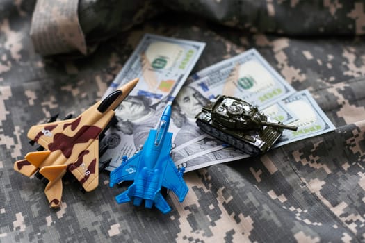 model military fighters and dollars. High quality photo