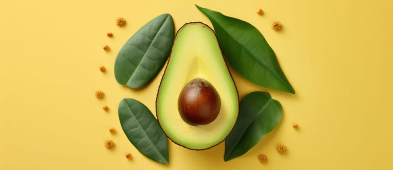 Fresh, Green Delight: Avocado, the Healthy Organic Ingredient on a Background of Nature's Bounty