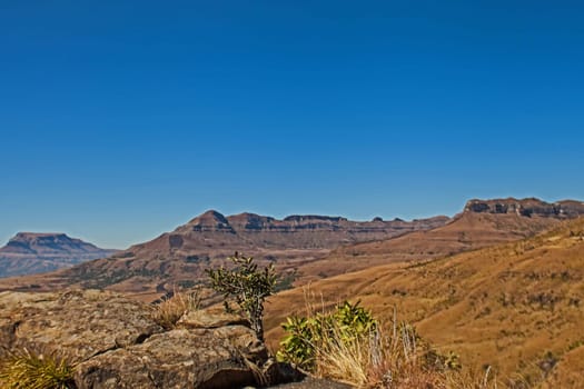 The view from Lookout Rock in the Royal Natal National Park in the Drakensberg South Africa