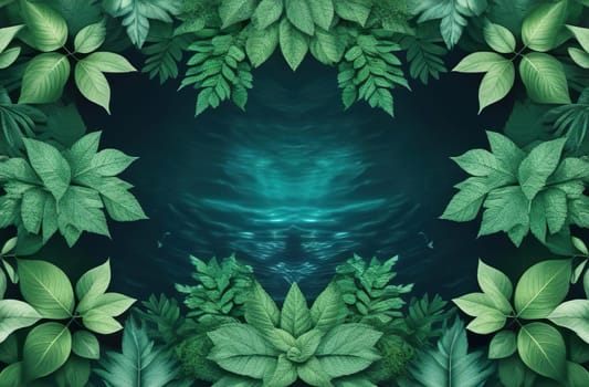 Natural Plant Leaves Water Background.