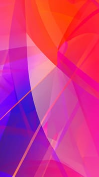 Abstract background with smooth lines in vibrant pink, orange and bright purple colors, portrait