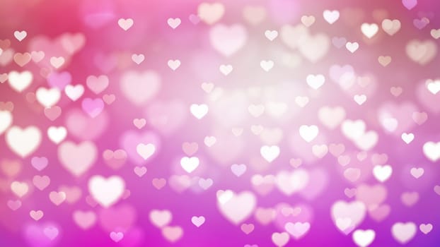 Pink and Purple Heart Bokeh Lights for Love Themes