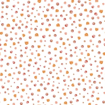 Seamless watercolor abstract pattern with beige circles on white background for textile and surface design